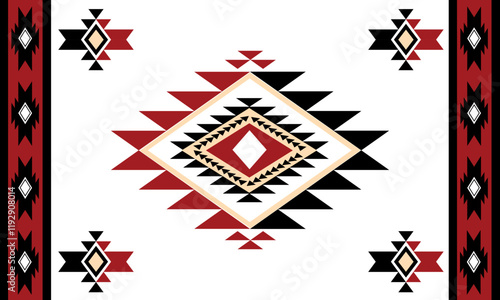 Navajo tribal vector seamless pattern. Native American ornament. Ethnic South Western decor style. Boho geometric ornament. Vector seamless pattern. Mexican blanket, rug. Woven carpet illustration