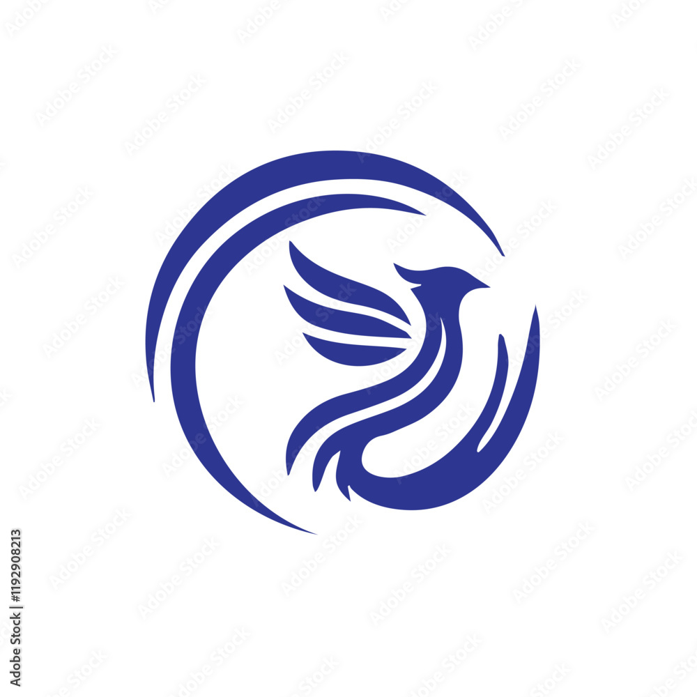 Obraz premium Abstract swoosh-style bird design, ideal for logo company, business, community, and branding.