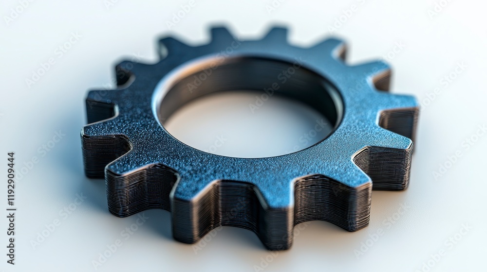 Close-up of a single metallic gear. Close-up of a single metallic gear.