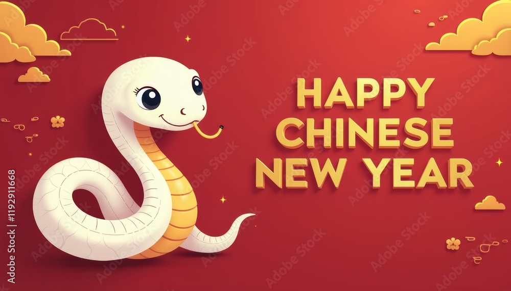 Obraz premium happy new snake