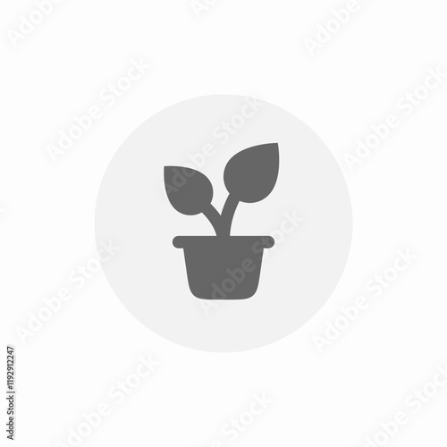 plant in pot icon sign vector