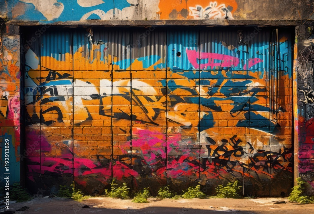 Fototapeta premium dynamic grunge textures raw urban walls capturing street aesthetics visual complexity high definition, art, cityscape, decay, concrete, graffiti, design