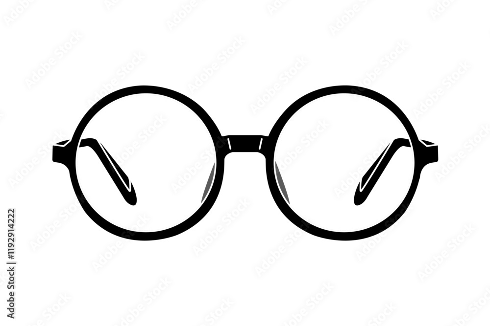 Fototapeta premium Round Glasses Unisex Outline icon isolated on transparent background