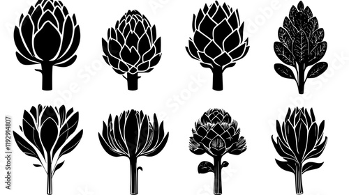 Collection of Artichoke digital art, Artichoke vector graphic, repetitive pattern