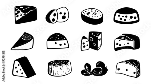 Collection of Asiago digital art, Asiago vector graphic, repetitive pattern
