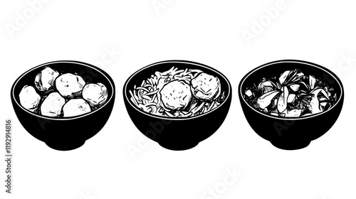 Collection of Arroz con pollo vector icons, Arroz con pollo vector art pattern