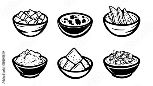 Collection of Baba ganoush digital art, Baba ganoush vector graphic, repetitive pattern