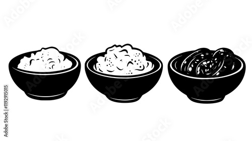 Collection of Bangers and Mash vector icons, Bangers and Mash vector art pattern