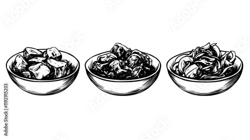 Collection of Beef Bourguignon digital art, Beef Bourguignon vector graphic, repetitive pattern