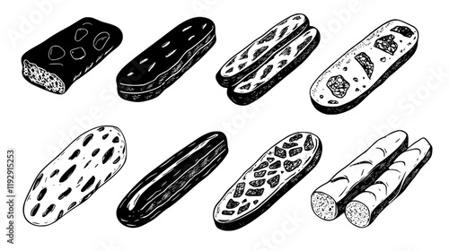 Collection of Biscotti vector icons, Biscotti vector art pattern