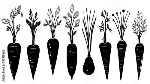 Collection of Carrot vector icons, Carrot vector art pattern