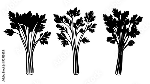 Collection of Celery digital art, Celery vector graphic, repetitive pattern