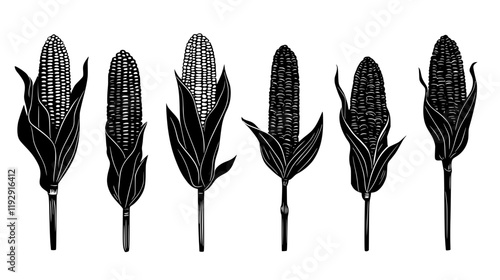 Collection of Corn on the Cob digital art, Corn on the Cob vector graphic, repetitive pattern