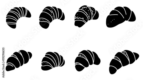 Collection of Croissant with jam digital art, Croissant with jam vector graphic, repetitive pattern