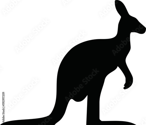 kangaroo silhouette, kangaroo icon vector illustration, kangaroo logo