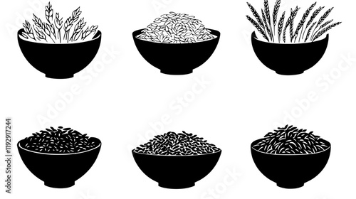 Collection of Freekeh vector icons, Freekeh vector art pattern