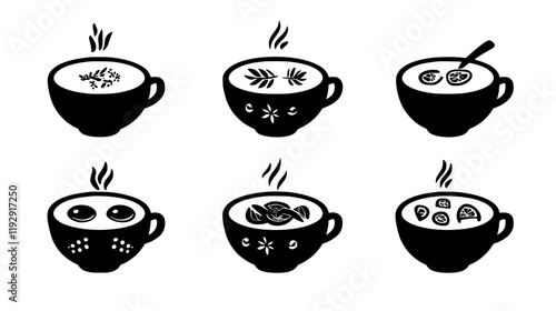 Collection of French Onion Soup digital art, French Onion Soup vector graphic, repetitive pattern