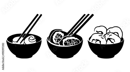 Collection of Fresh spring rolls icons, Fresh spring rolls illustration art, seamless pattern