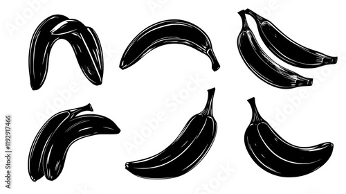Collection of Fried plantains vector icons, Fried plantains vector art pattern