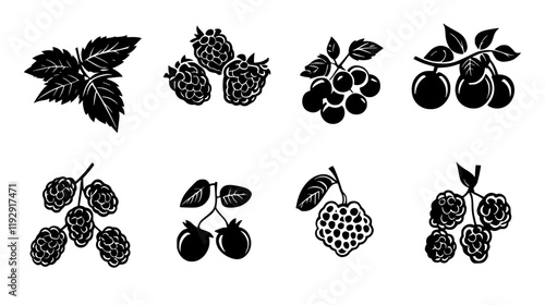 Collection of Frozen berries digital art, Frozen berries vector graphic, repetitive pattern