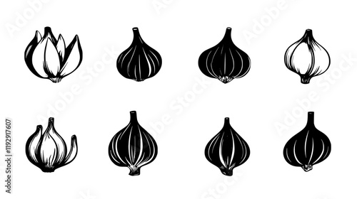 Collection of Garlic digital art, Garlic vector graphic, repetitive pattern