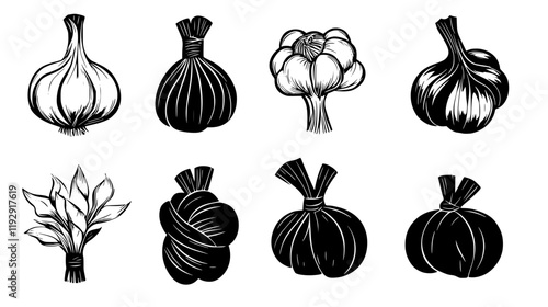 Collection of Garlic Knots digital art, Garlic Knots vector graphic, repetitive pattern