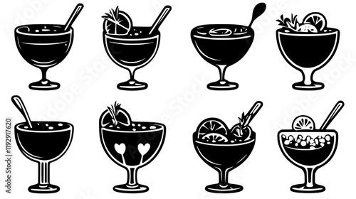 Collection of Gazpacho vector icons, Gazpacho vector art pattern