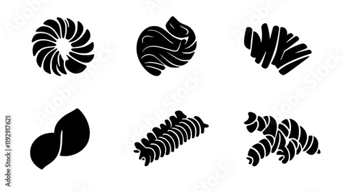 Collection of Fusilli vector icons, Fusilli vector art pattern