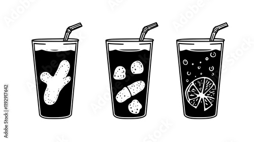 Collection of Ginger ale digital art, Ginger ale vector graphic, repetitive pattern