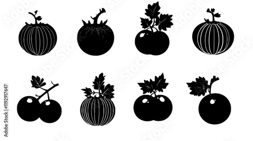 Collection of Gooseberry icons, Gooseberry illustration art, seamless pattern