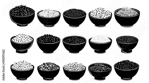 Collection of Grains icons, Grains illustration art, seamless pattern
