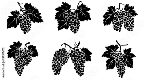 Collection of Grapes digital art, Grapes vector graphic, repetitive pattern