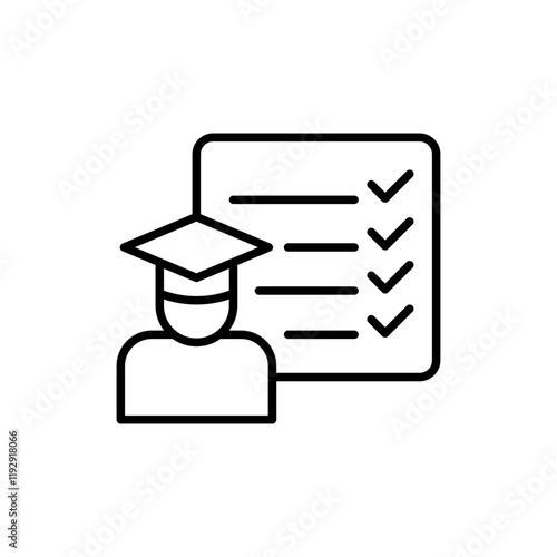 Internship outline icons, minimalist vector illustration ,simple transparent graphic element .Isolated on white background