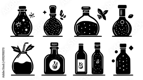 Collection of Honey vinegar vector icons, Honey vinegar vector art pattern