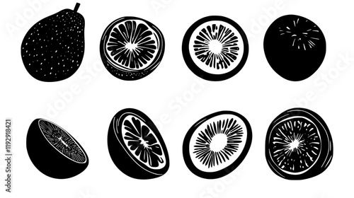 Collection of Kiwi digital art, Kiwi vector graphic, repetitive pattern
