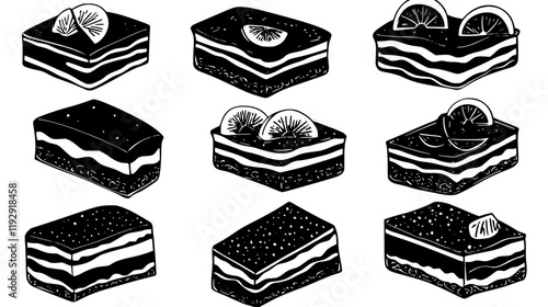 Collection of Lemon Bars digital art, Lemon Bars vector graphic, repetitive pattern