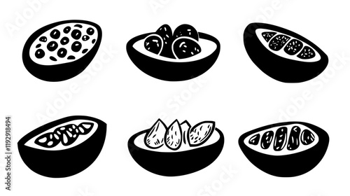 Collection of Loaded Baked Potato icons, Loaded Baked Potato illustration art, seamless pattern