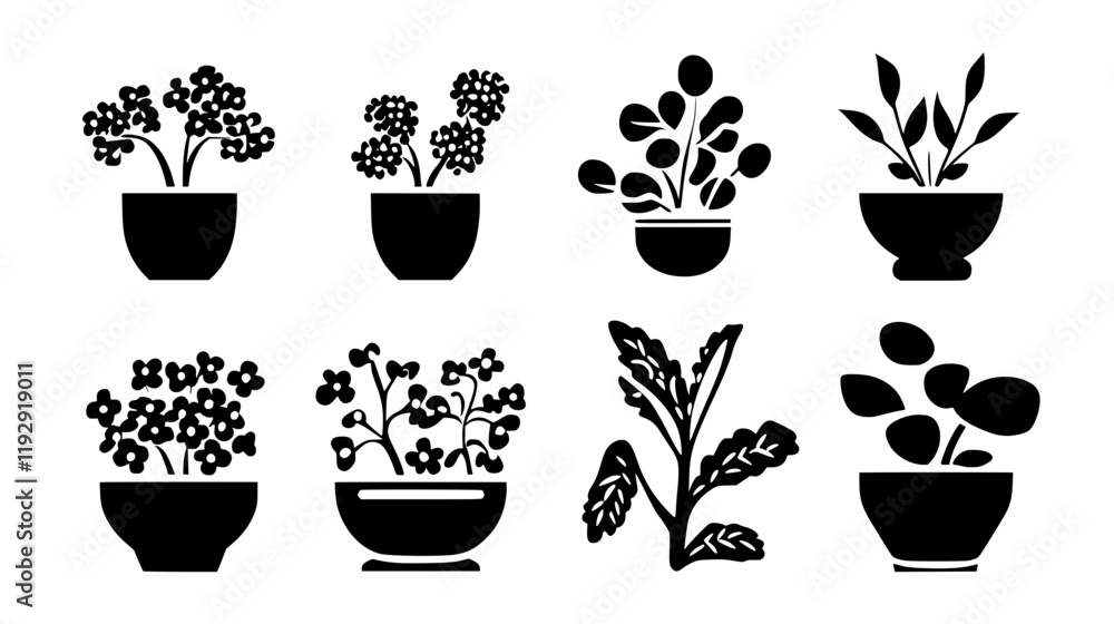 Fototapeta premium Collection of Mustard Seeds icons, Mustard Seeds illustration art, seamless pattern