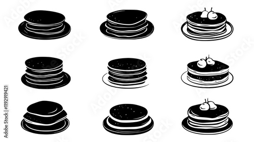 Collection of Pancakes digital art, Pancakes vector graphic, repetitive pattern