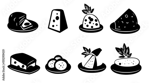 Collection of Parmesan vector icons, Parmesan vector art pattern