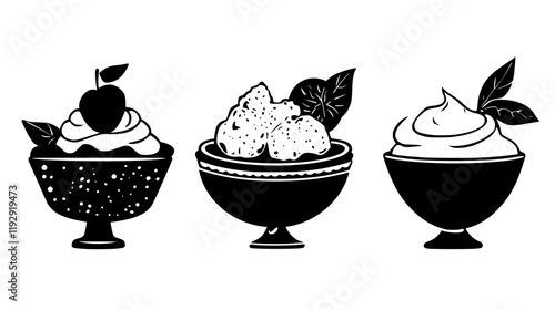 Collection of Peach Cobbler vector icons, Peach Cobbler vector art pattern