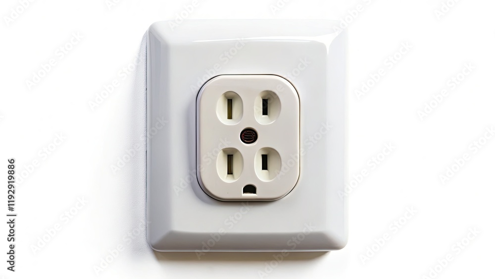Front view of isolated electrical wall sockets. Includes UK, US, EU, and AU power outlets for home improvement projects. Front view of isolated electrical wall sockets. Includes UK, US, EU, and AU power outlets for home improvement projects.