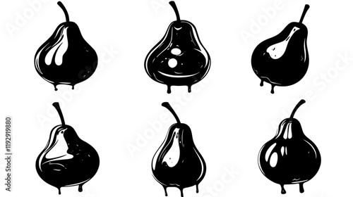 Collection of Poached Pear with Chocolate Ganache digital art, Poached Pear with Chocolate Ganache vector graphic, repetitive pattern