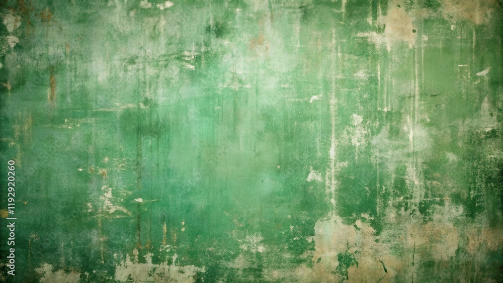 Obraz premium Distressed Green Wall Texture Aged Surface Background for Design Projects