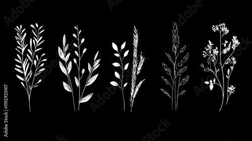 Collection of Rye vector icons, Rye vector art pattern