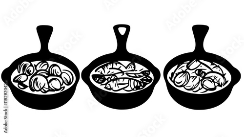 Collection of Saffron Paella digital art, Saffron Paella vector graphic, repetitive pattern