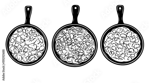 Collection of Vegetarian Paella digital art, Vegetarian Paella vector graphic, repetitive pattern