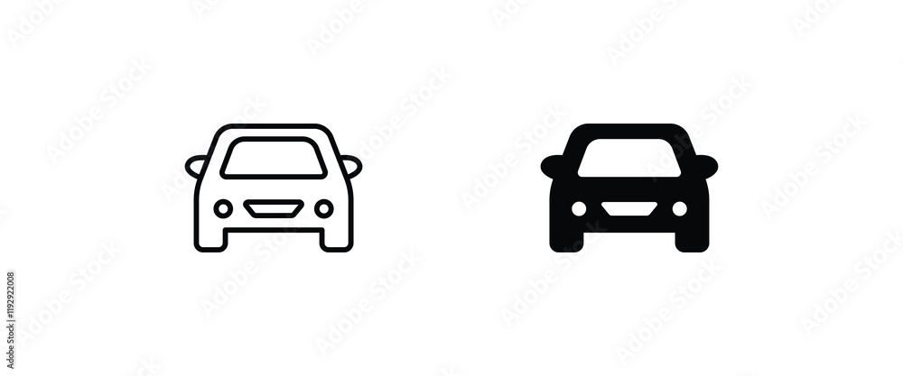 Foto Car vector icons in round
