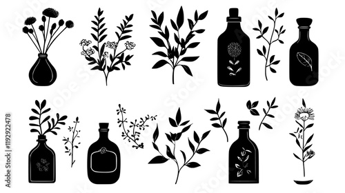 Collection of Argan Oil icons, Argan Oil illustration art, seamless pattern