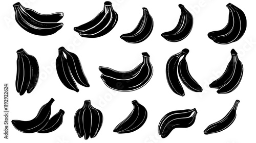 Collection of Banana digital art, Banana vector graphic, repetitive pattern